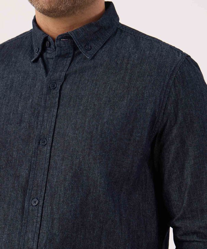 Camisa Regular Tono Azul Oscuro